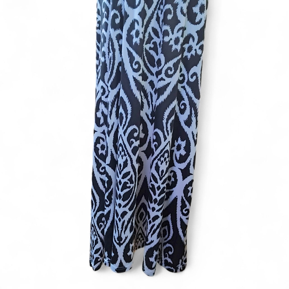 Maxi Dress Black/White Paisley Print Womens Size Large - Picture 4 of 7
